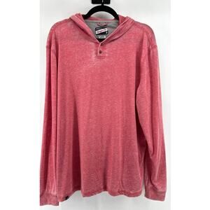 johnnie-o Hangin' Out Hooded Long Sleeve Henley Style Shirt Men's L